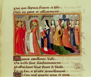 Presentation of the Dauphin (1403-61) the future Charles VII of France, to the City of Paris, from the Vigils of Charles VII, c.1484